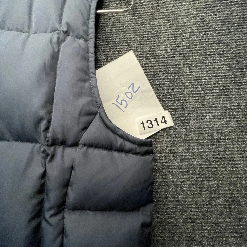 Lands' End Puffer Vest Kids XL 16 Navy Blue Down Filled Quilted Layering Navy
